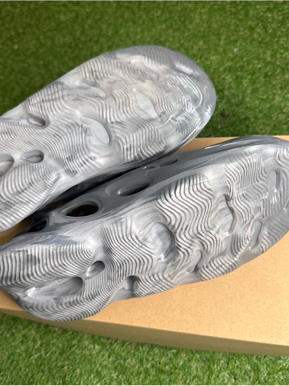 adidas Grey Marble Foam Slip-On Sneakers - Picture 4 of 5